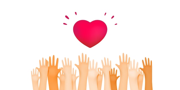 Hands with heart shape illustration