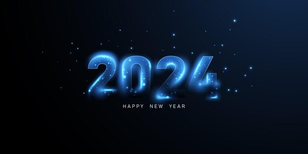 happy new year 2024 with beautiful typography design template new year 2024 celebration ideas