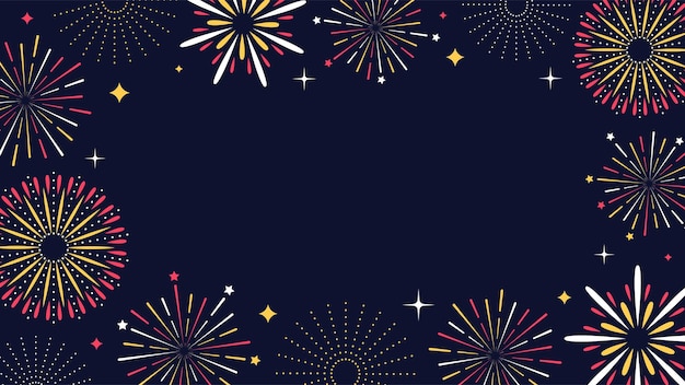 Happy New Year Fireworks Background or Banner