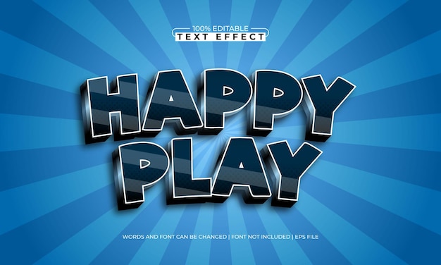 happy play editable text effect with a play and enjoy text style