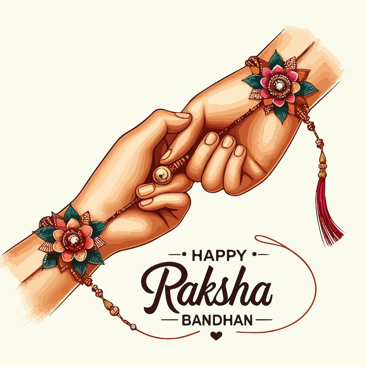 Vektor happy raksha bandhan festival background flat illustration indian hinduism festival