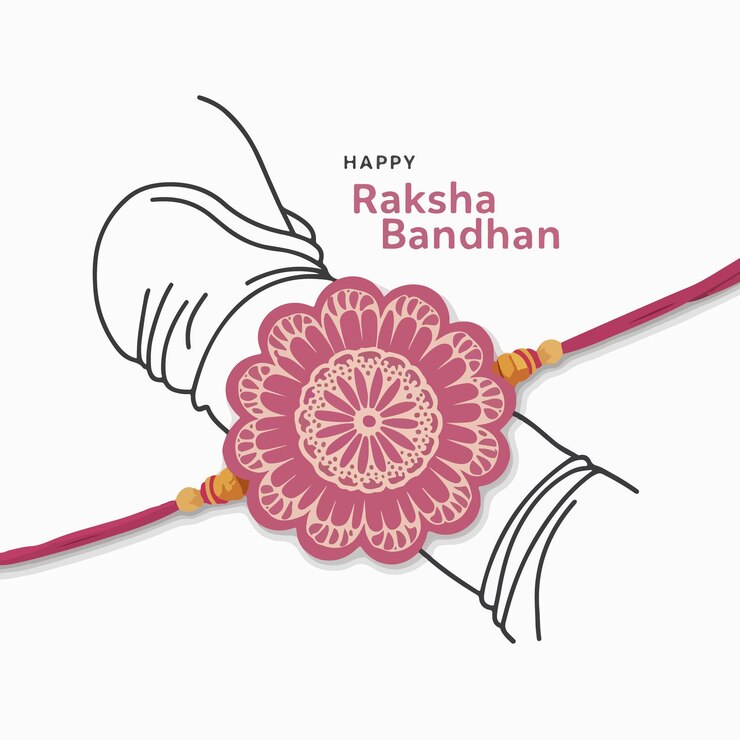 Vektor happy raksha bandhan indian festival creative flat drawn background illustration concept