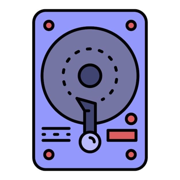 hard disk icon outline hard disk vector icon color flat isolated