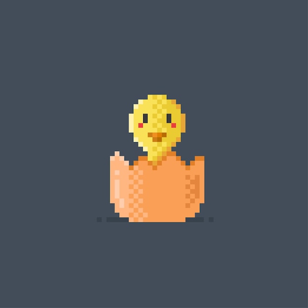 hatched egg in pixel style