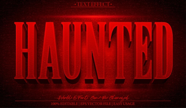 Haunted Vector Text Effect Editable Alphabet Scary Horror Evil Death Red