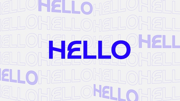 HD HELLO 3D Text Blue Color Background