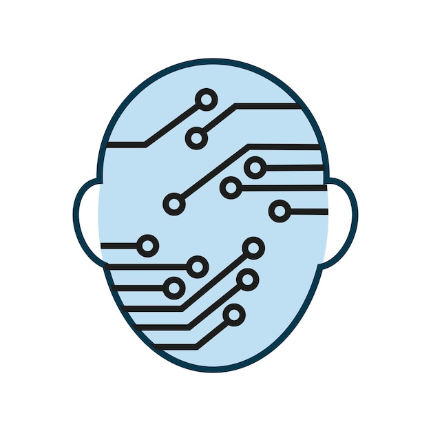 head of ai icon symbol ui isorated design on white background a modern ai technology head