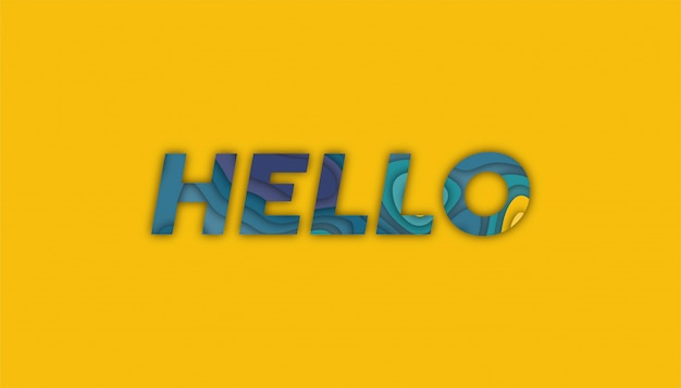 Hello geometric background with paper cut shapes  , 