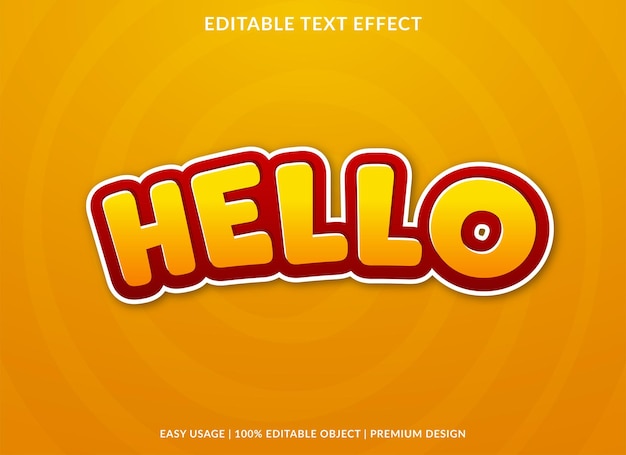 hello text effect template with abstract style use for business brand and logo