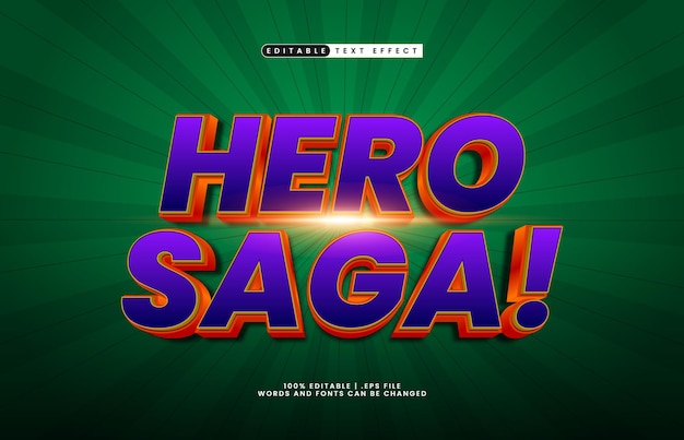 hero saga editable text effect with a knight and hero text effect