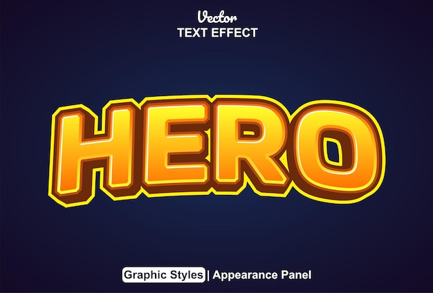 Hero text effect with graphic style and editable