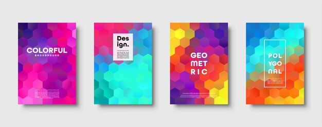 Hexagonal polygonal abstract background colorful triangle gradient design low poly hexagon shape