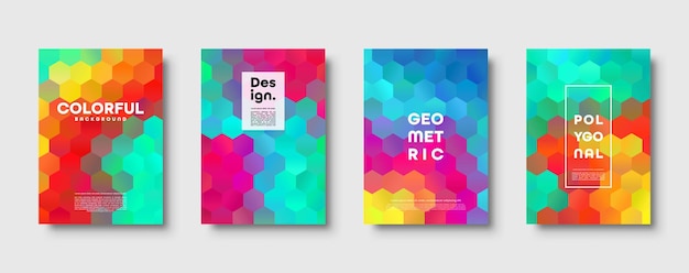 Hexagonal polygonal abstract background colorful triangle gradient design low poly hexagon shape
