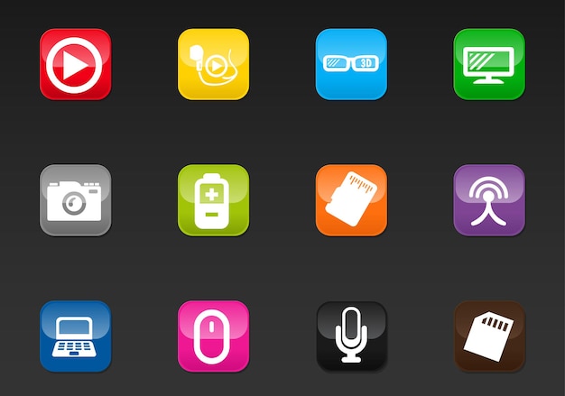 Hi tech vector icons for user interface design