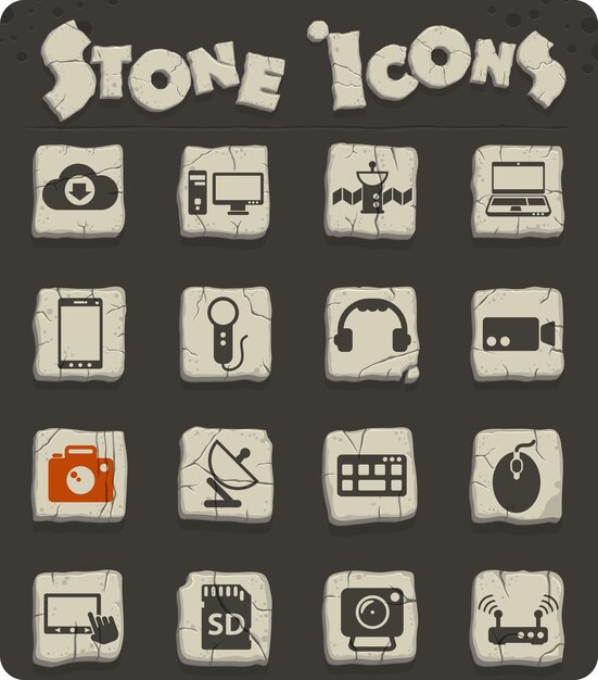 Hi tech vector icons for web and user interface design