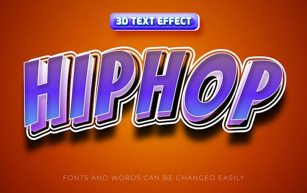 Hiphop music 3d editable text effect style