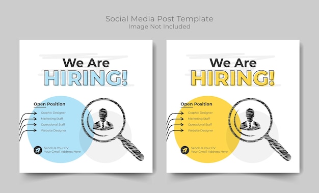 Hiring announcement social media banner and square web banner