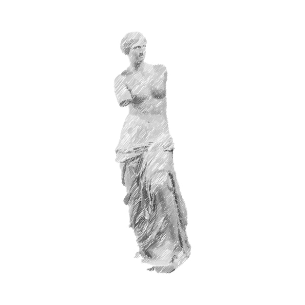 Hoder gresk antikk skulptur Mystic håndtegnet illustrasjoner av antikke statuer i trendy bohemstil
