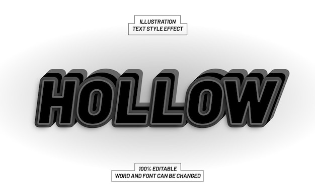 Hollow 3D Bold Editable Text Style Effect