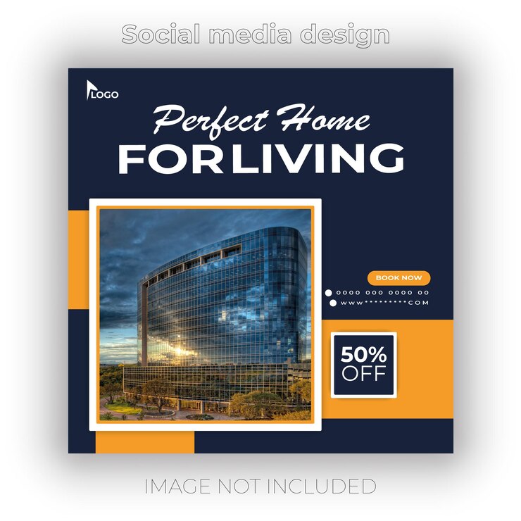 Home social media post design and banner template