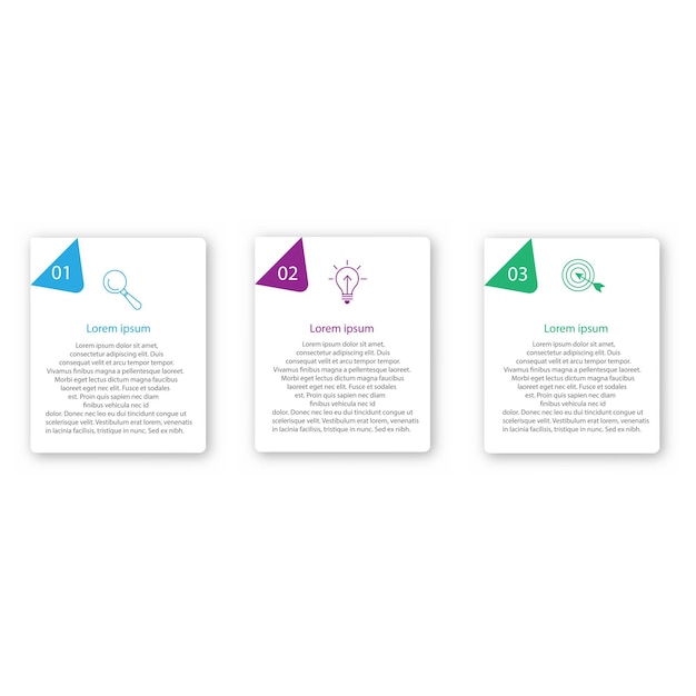 Horizontal progress bar featuring 3 arrowshaped elements symbolizing three six stages of