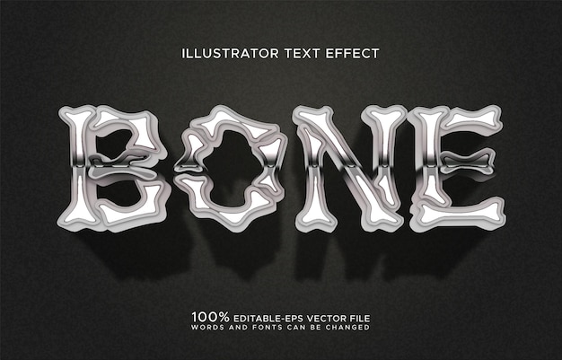horror bone text effect