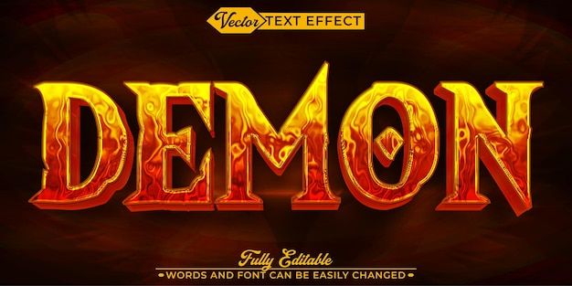 Horror Demon Hell Red and Orange Vector Editable Text Effect Template