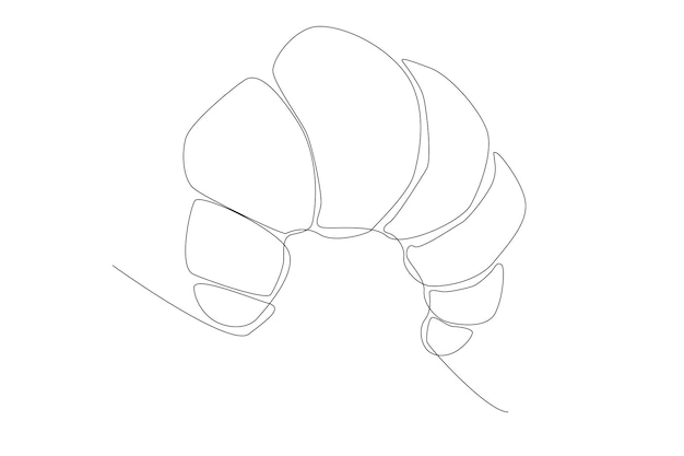 hot and delicious croissant line art