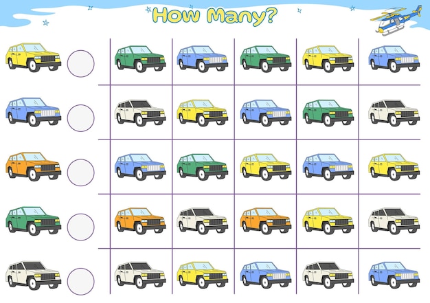How Many Count how many of transportations fun kid activities car 5