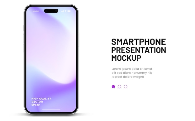 Høykvalitets 3D-rendering av smarttelefon-mockup med forskjellige vinkler og isolert bakgrunn for å vise mobilappen