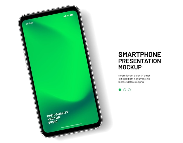 Høykvalitets 3D-rendering av smarttelefon-mockup med forskjellige vinkler og isolert bakgrunn for å vise mobilappen