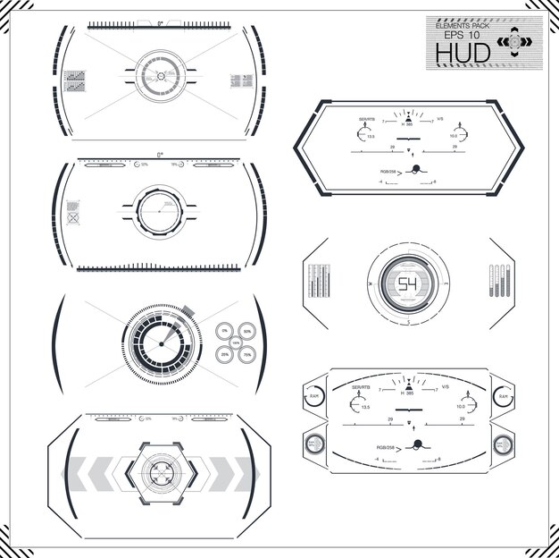 hud background outer space infographic elementsdigital data business abstract background   infog