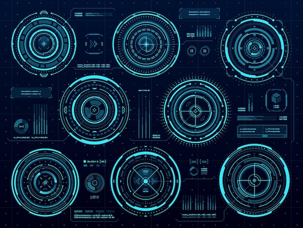HUD circle data infographic digital interface