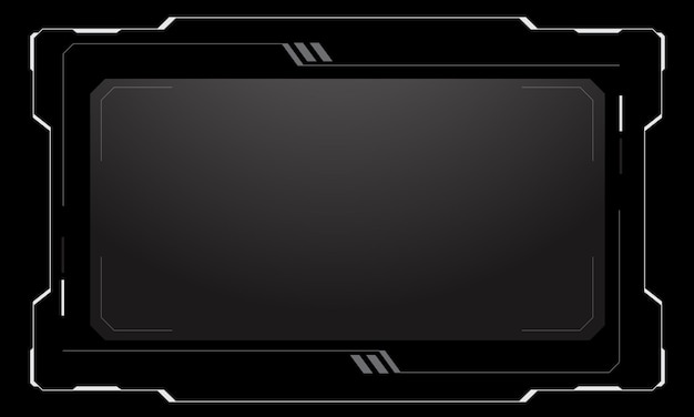 hud frames white grey user interface elements technology futuristic on black background vector