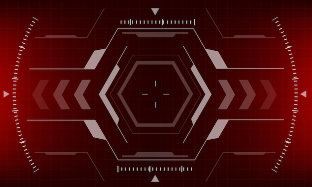 hud scifi interface screen red danger design virtual reality futuristic technology display vector