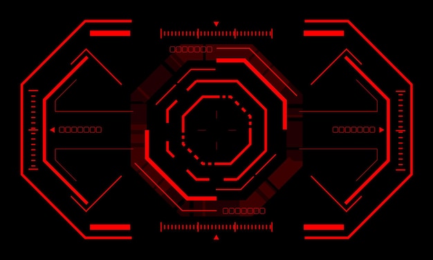 hud scifi interface screen view red geometric design virtual reality future technology display black