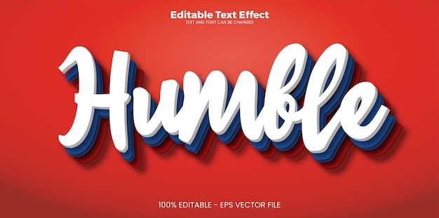 Humble editable text effect in modern trend style