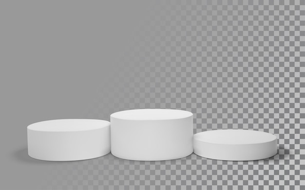 Hvit vinnerpall 3D-gjengivelse.