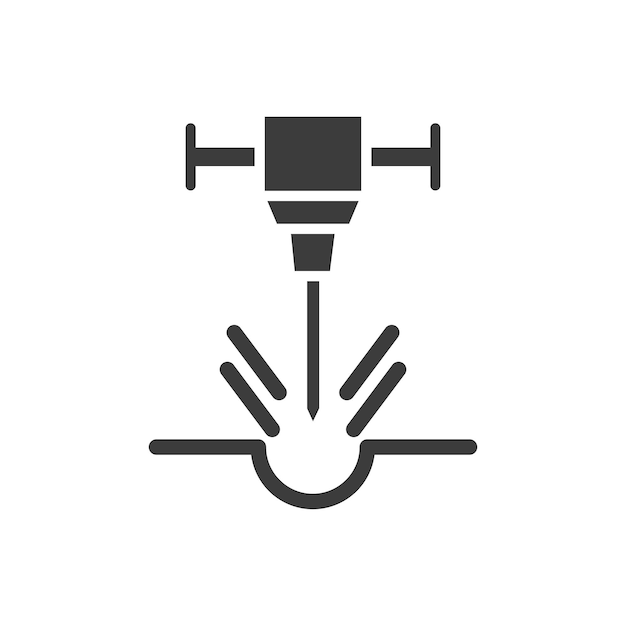 Hydraulic breaker line icon isolated on white background