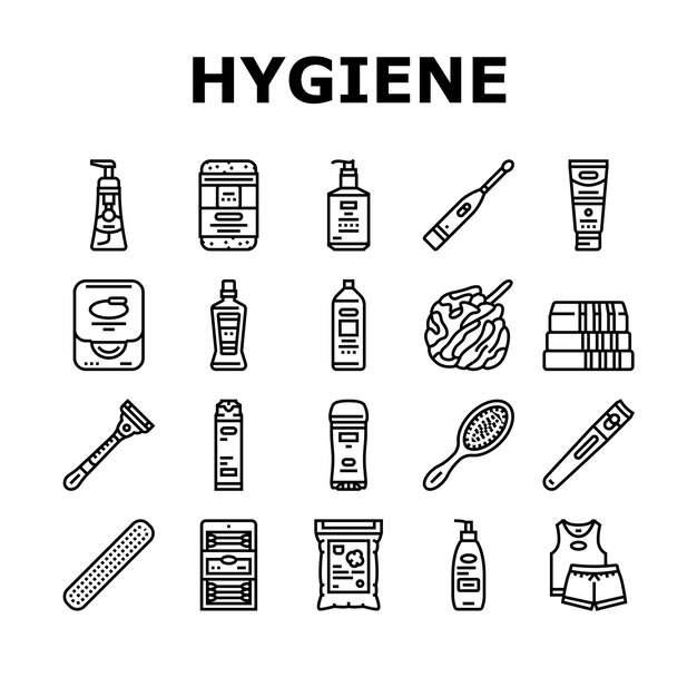 hygiene virus hand soap clean icons set vector protection wash health water bathroom care healthy corona bacteria people hygiene virus hand soap clean black contour illustrations
