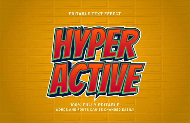 hyper active 3d editable text effect