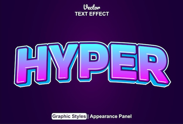 Hyper text effect with graphic style and editable
