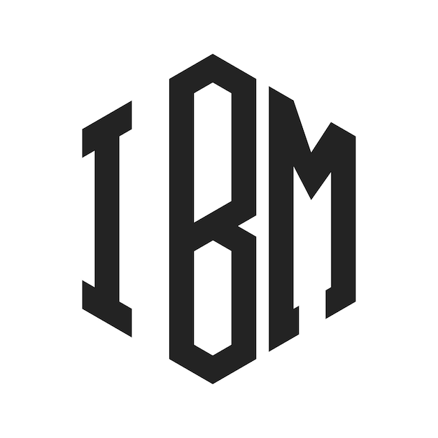 IBM Logo Design Initial Letter IBM Monogram Logo using Hexagon shape