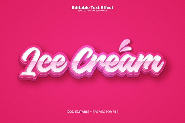 Ice Cream text effect in modern trend style