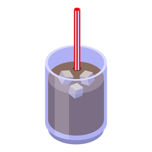 Iced cocoa icon Isometric of iced cocoa vector icon for web design isolated on white background