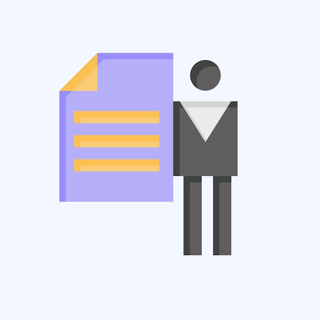 Icon Client Brief related to Media and Advertising symbol flat style editable
