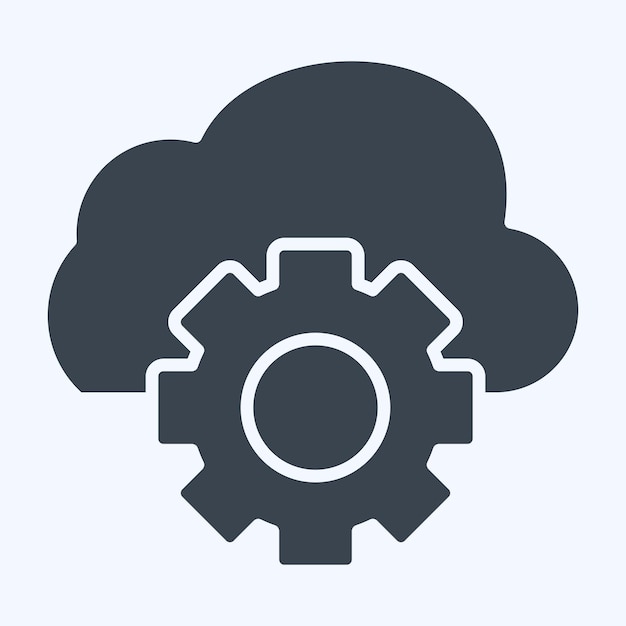 Icon Cloud Management related to Network symbol glyph style simple illustration