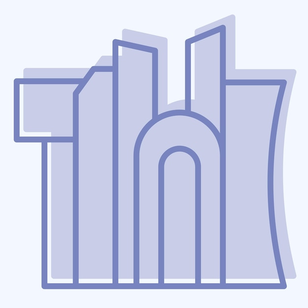 Icon Doha related to Qatar symbol two tone style simple illustration