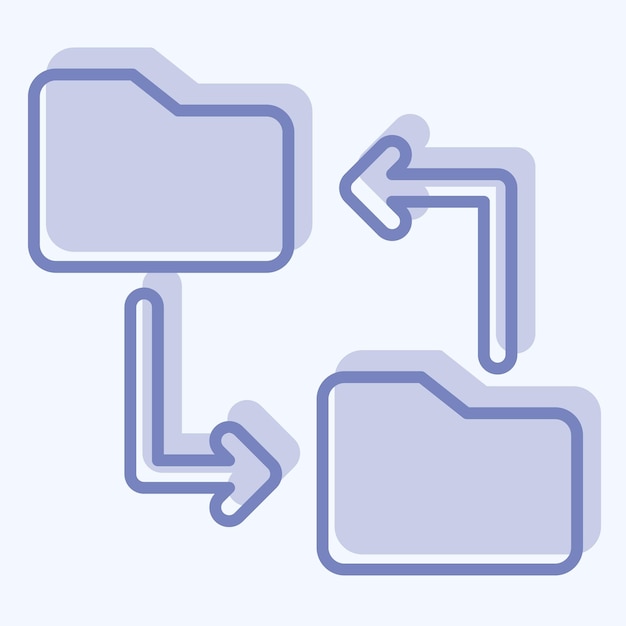 Icon File Sharing related to Remote Working symbol two tone style simple design