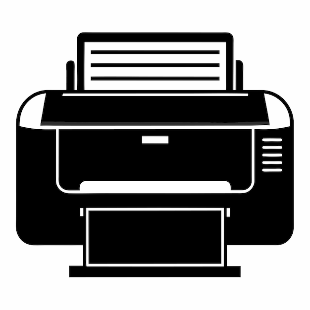 Icon of a digital printer Isolated on a white backdrop this simple image of a digital printer vecto